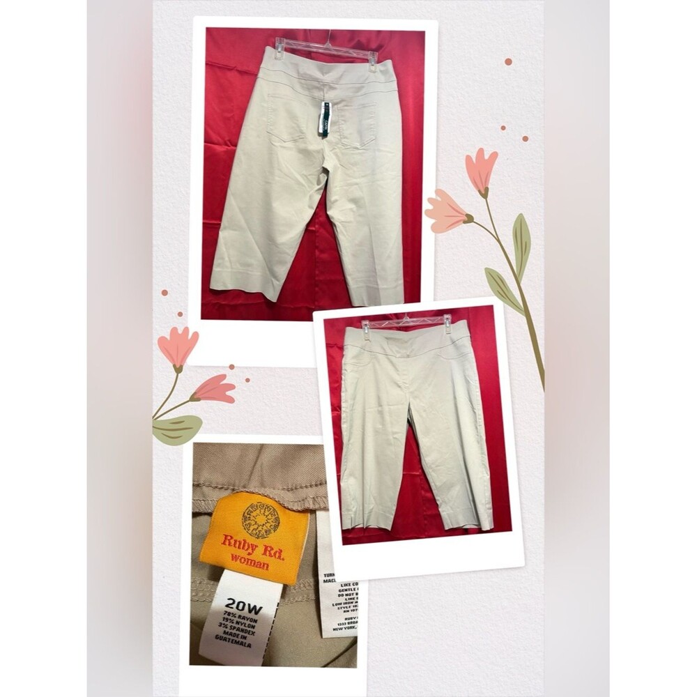 Ruby Rd. Pull-On Capri Pants in Cream #1865
